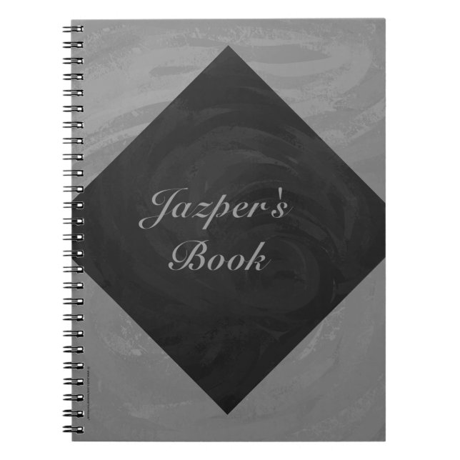 Caderno Espiral Monograma da Cinza de ardósia (Frente)