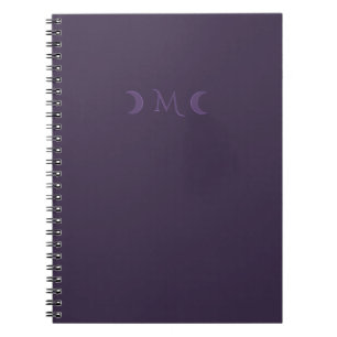 Caderno Espiral Monograma das luas violetas empoeiradas