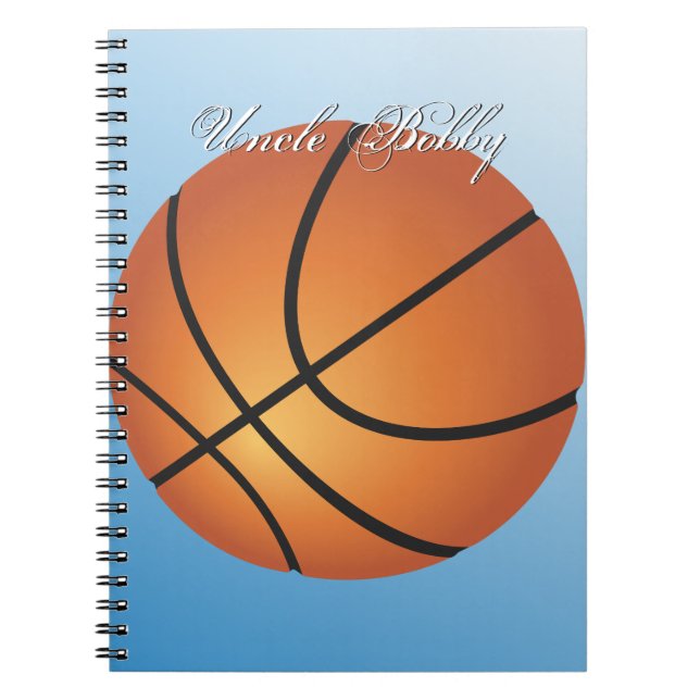 Caderno Espiral Monograma de basquetebol (Frente)