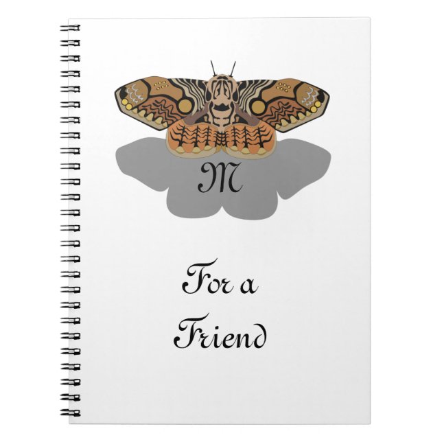 Caderno Espiral Monograma de Brahmin Moth (Frente)