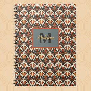 Caderno Espiral Monograma de cores com som na idade do jazz com ar