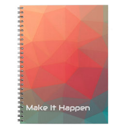 Caderno Espiral Monograma de Foto Personalizado Abstrato Geométric
