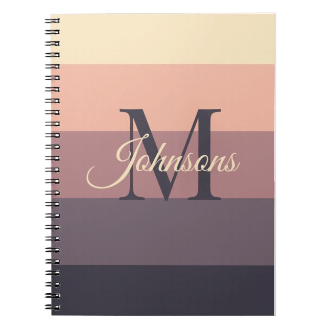 Caderno Espiral Monograma de Iniciais Personalizado para ColorBloc (Frente)