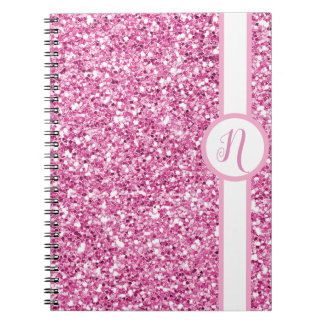 Caderno Espiral Monograma de Largura Rosa