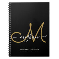 Monograma de letra manuscrita Black Gold moderno