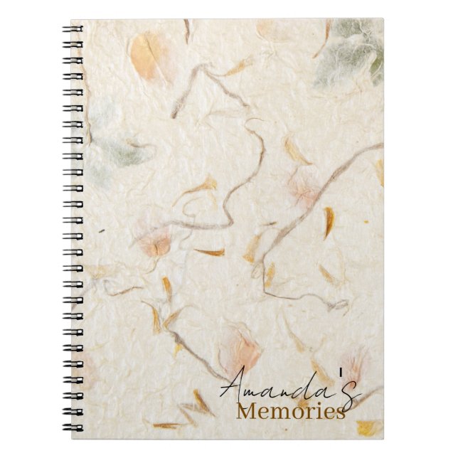 Caderno Espiral Monograma de letras de luxo Papel de amora Memória (Frente)