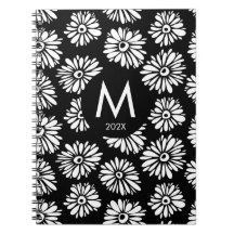 Monograma de Margarida Preto e Branco Groovy Minim