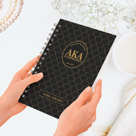 Caderno Espiral Monograma de negócios profissional, Dourado com ci