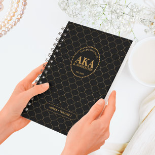 Caderno Espiral Monograma de negócios profissional, Dourado com ci
