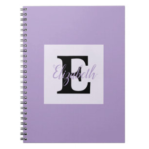 Caderno Espiral Monograma de nome com tipografia minimalista 