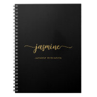 Monograma de Nome em Script Moderno Feminino Preto
