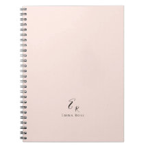 Monograma de Nome Minimalista Elegante Rosa Bege