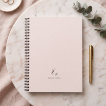 Monograma de Nome Minimalista Elegante Rosa Bege