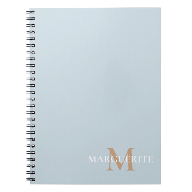 Caderno Espiral Monograma de Nome Personalizado (Frente)