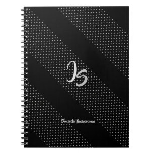 Caderno Espiral "Monograma de prata pessoal do homem de negócios