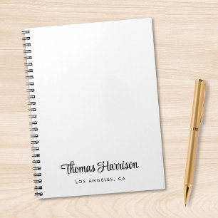Caderno Espiral Monograma de Script de Assinatura na moda