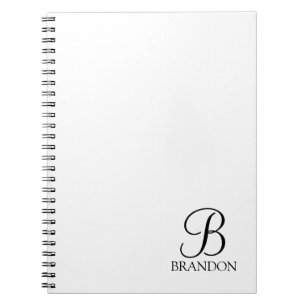Caderno Espiral Monograma de Script Personalizado e Bloco de Notas