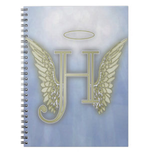 Caderno Espiral Monograma do anjo da letra H