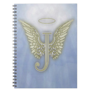 Caderno Espiral Monograma do anjo da letra J