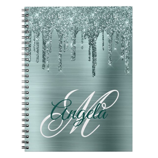 Caderno Espiral Monograma do Rico de Coleta com Esfregaço de Mint (Frente)