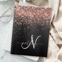Monograma do Sparkle preto com brilho Dourado com