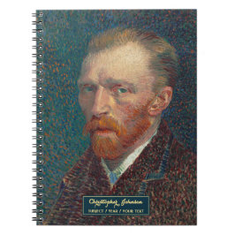 Caderno Espiral Monograma Dourado de Arte Antiga de Vincent Van Go