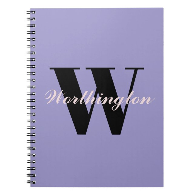 Caderno Espiral Monograma e Nome de Menina roxo  (Frente)