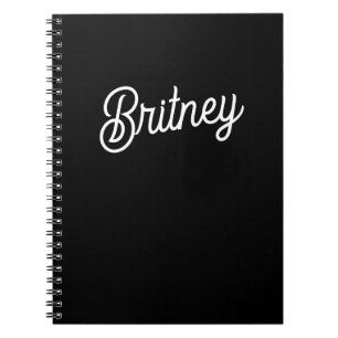 Caderno Espiral Monograma e Nome Personalizados de Branco Preto Mo