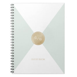 Caderno Espiral Monograma editado a cores, moderno livro de convid