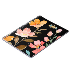 Caderno Espiral Monograma Elegante Cor de Água Rosa