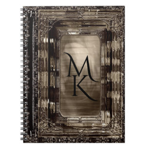 Caderno Espiral Monograma elegante do Sable do alvorecer