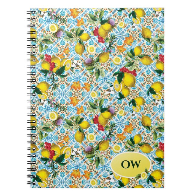 Caderno Espiral Monograma Elegante Personalizado (Frente)