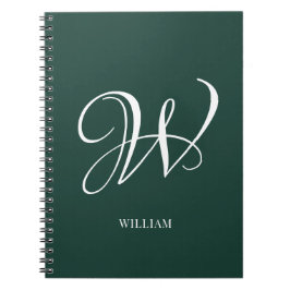 Caderno Espiral Monograma Emerald Personalizado Inicial