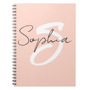 Caderno Espiral Monograma - Estudo de Caligrafia Nota Binder com R