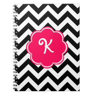 Caderno Espiral Monograma feito sob encomenda cor-de-rosa de néon