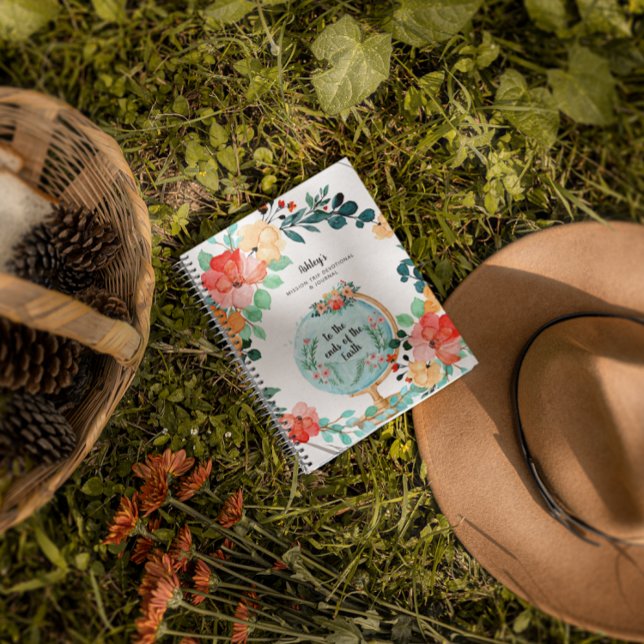 Caderno Espiral Monograma Floral | Diário de desinvestimento de mi (Criador carregado)