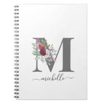 Monograma Floral Moderno com Nome Inicial