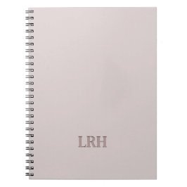 Caderno Espiral Monograma inicial minimalista de camada dupla neut