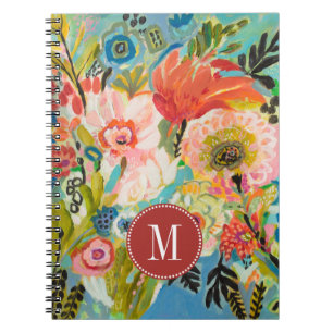 Caderno Espiral Monograma Jardim Secreto Floral III