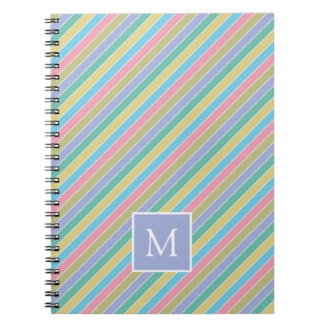 Caderno Espiral Monograma legal com Na moda de distribuição diagon (Frente)