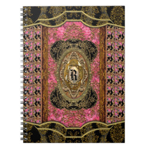 Caderno Espiral Monograma legal elegante de Evangelinae