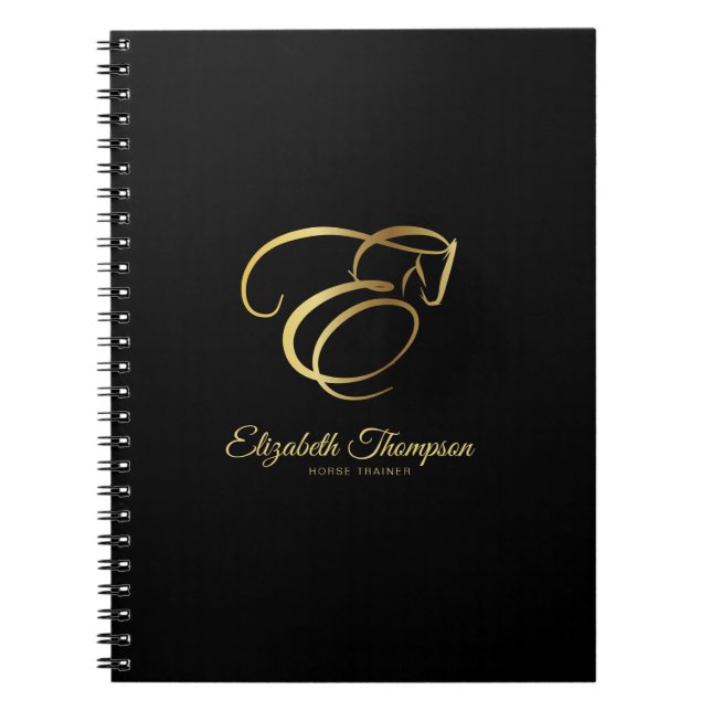 Caderno Espiral Monograma - Letra E Cavalo (Frente)