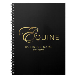 Caderno Espiral Monograma - Letra E Cavalo em ouro