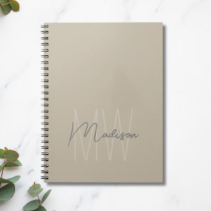 Caderno Espiral Monograma Minimalista Moderno
