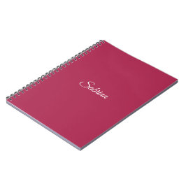 Caderno Espiral Monograma minimalista rosa cereja