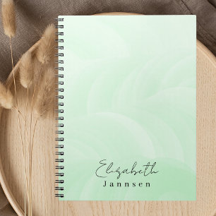 Caderno Espiral Monograma Mint Green Pastel Moderno Minimalista
