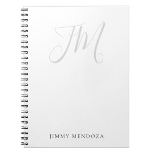 Caderno Espiral Monograma moderno e simples de escrita manual
