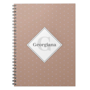 Caderno Espiral Monograma - Neutrais Aquecidos Geométricos Bolinha