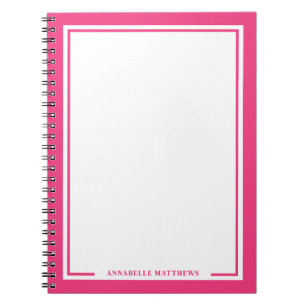 Caderno Espiral Monograma Nome Rosa