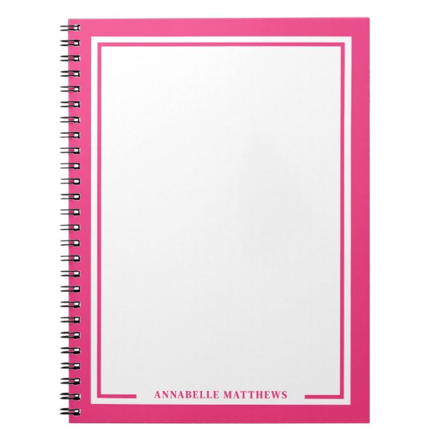 Caderno Espiral Monograma Nome Rosa (Frente)